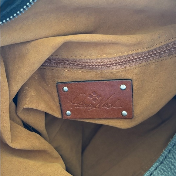 Patricia Nash Black Leather Braided Stitch Marcellina Hobo Bag Tassel Purse - Picture 15 of 16